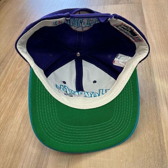 Vintage NBA Men's One Size Charlotte Hornets Embroidered Snapback Hat Teal Retro - Picture 5 of 7